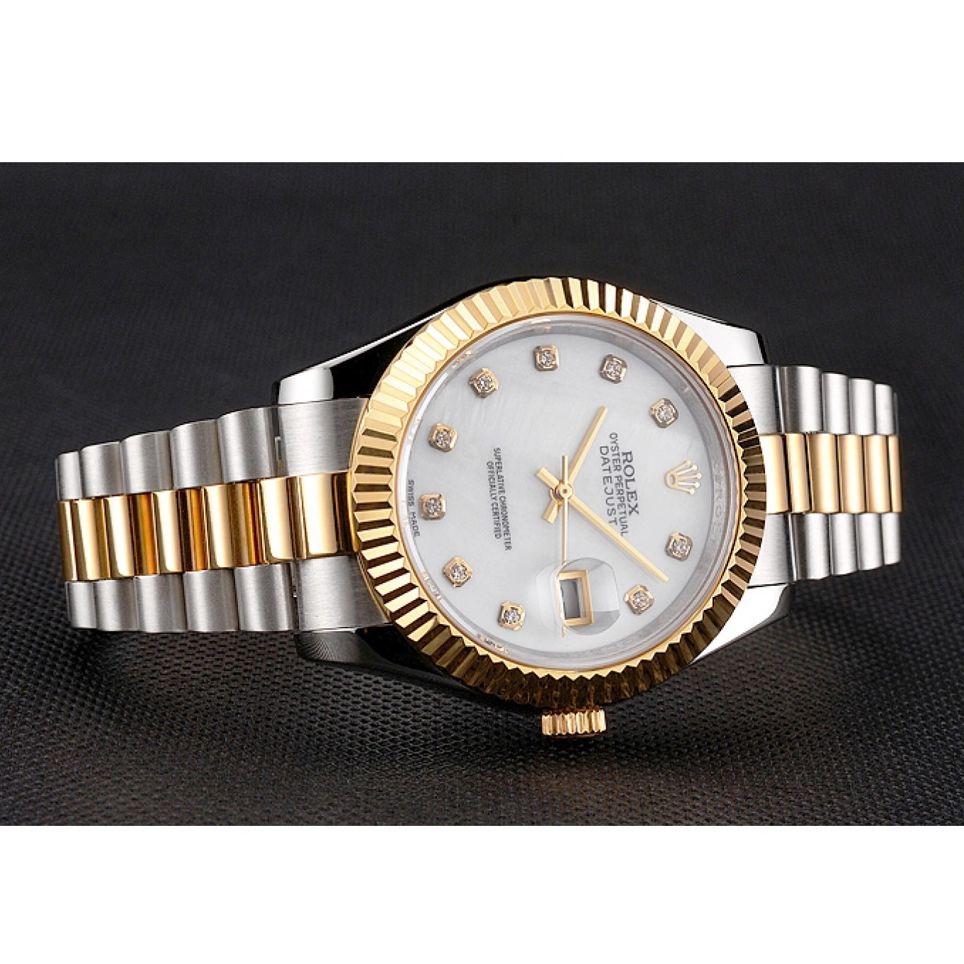 Good Copy Rolex Watches Dial Bracelet White Stainless Two Tone Diamond Bezel Datejust Swiss Gold Marks Case Hour Rolex Steel 0603